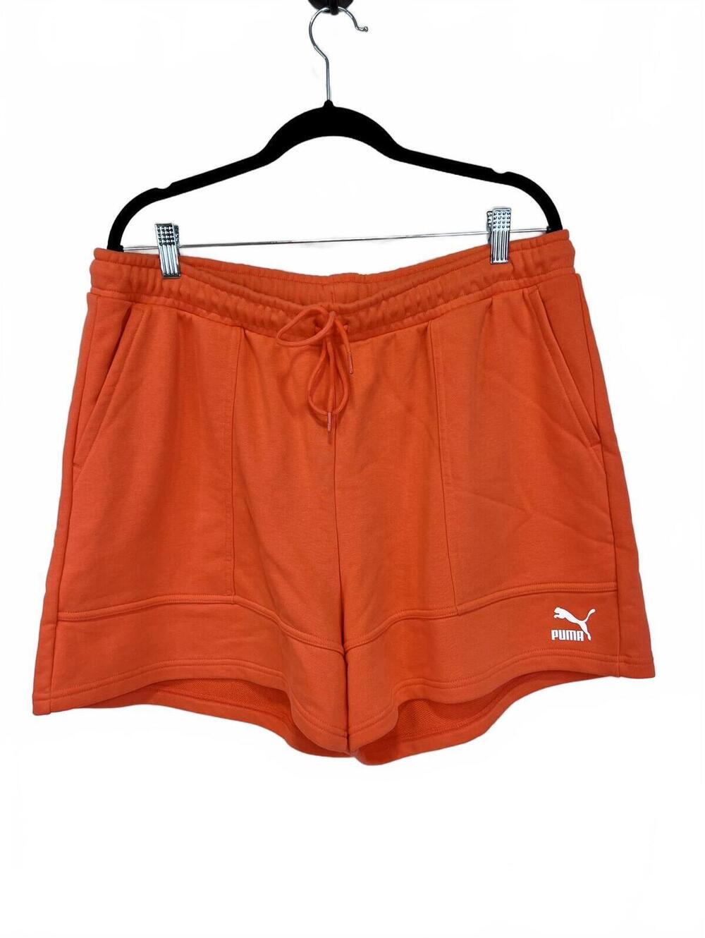 PUMA Orange Drawstring Athletic Shorts with Pockets Size XL
